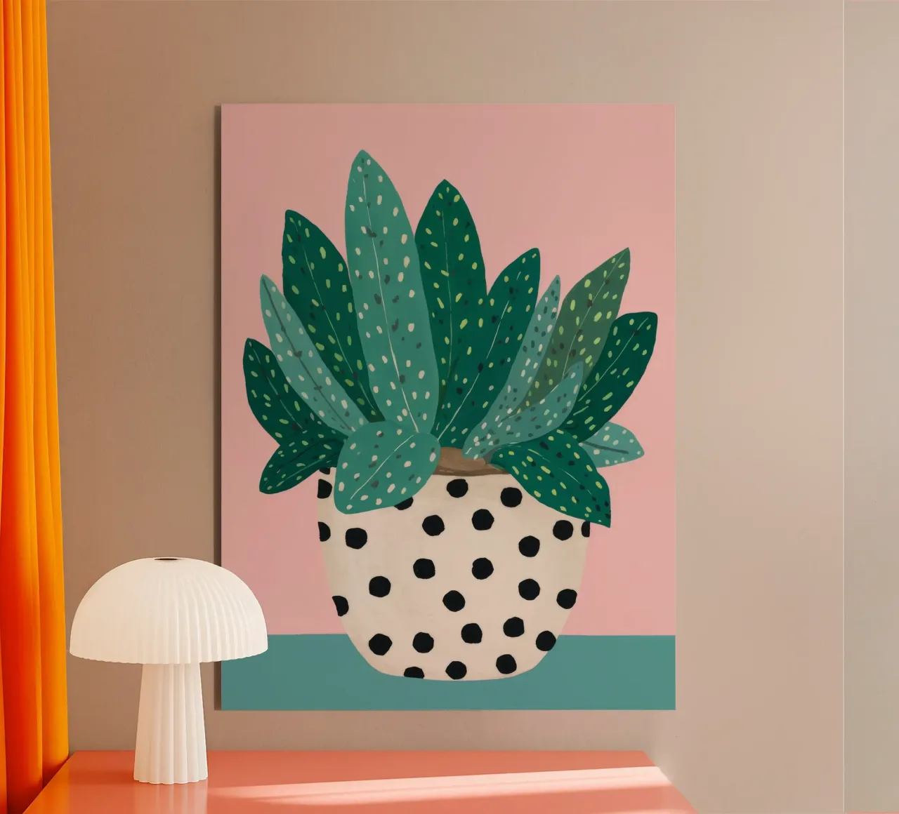Cactus a vaso maculato alluminio dibond da Haven Fantasy