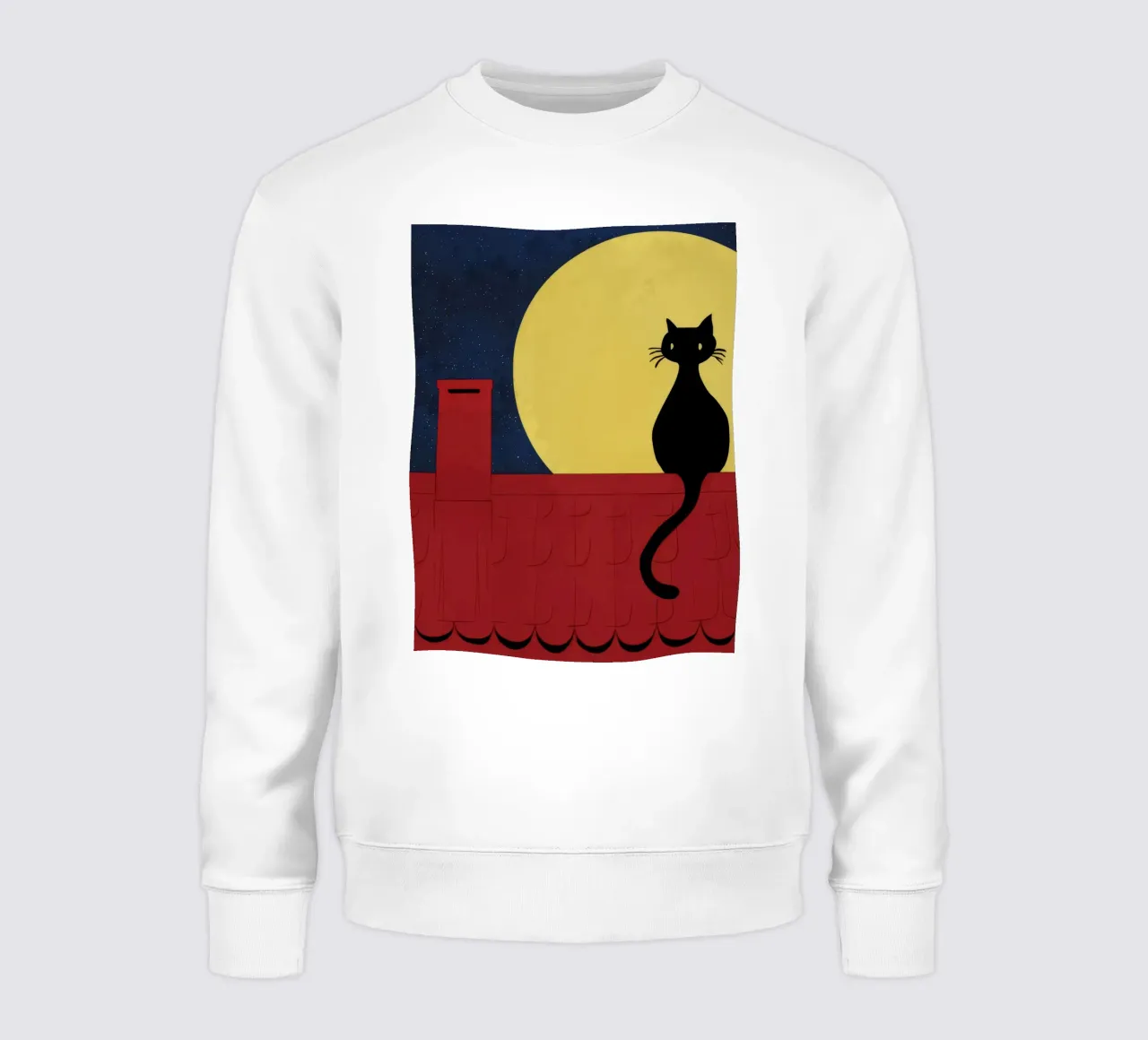 Luna di gatto sul tetto felpa da FadeAura