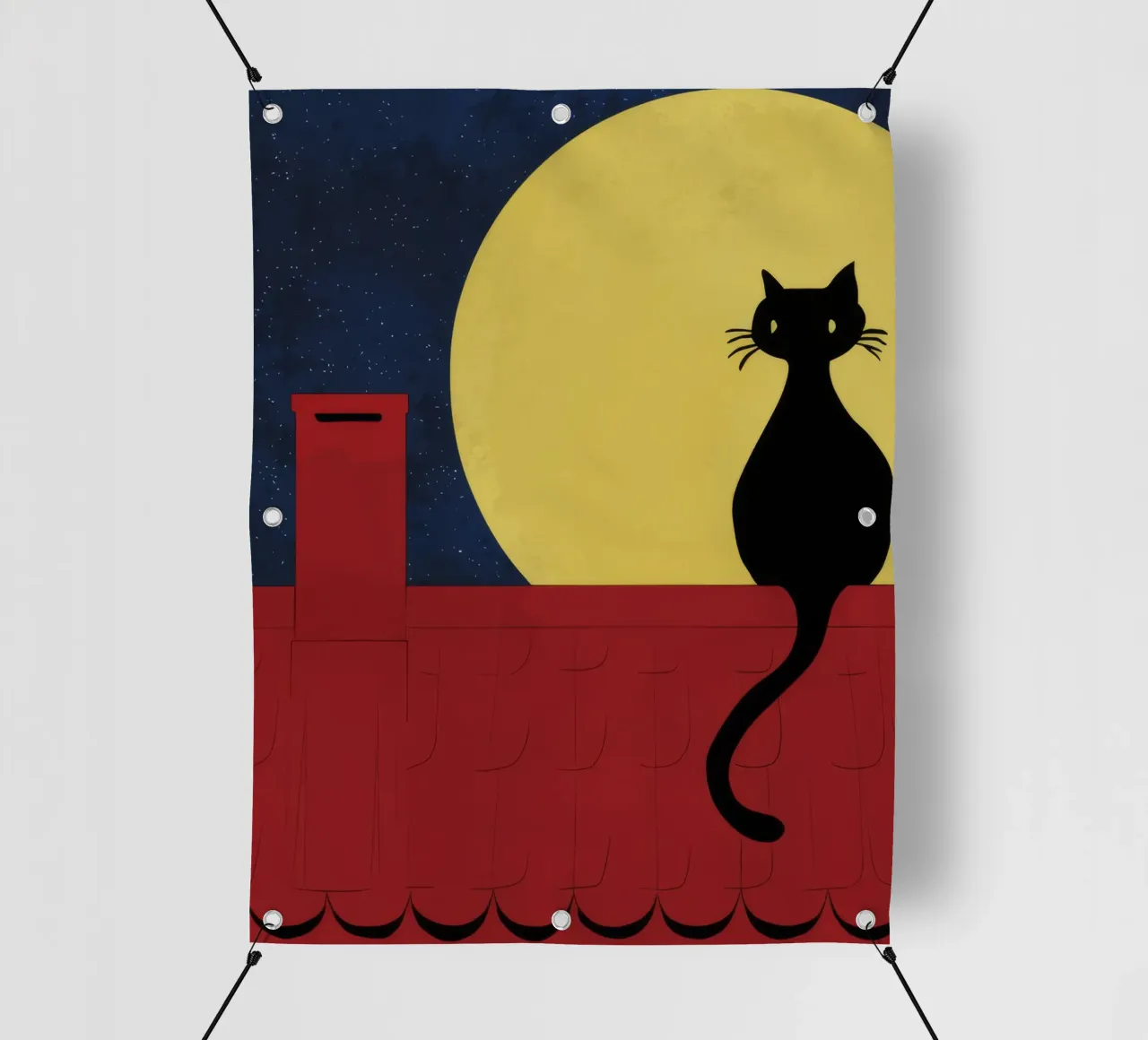 Luna di gatto sul tetto telo in pvc da FadeAura