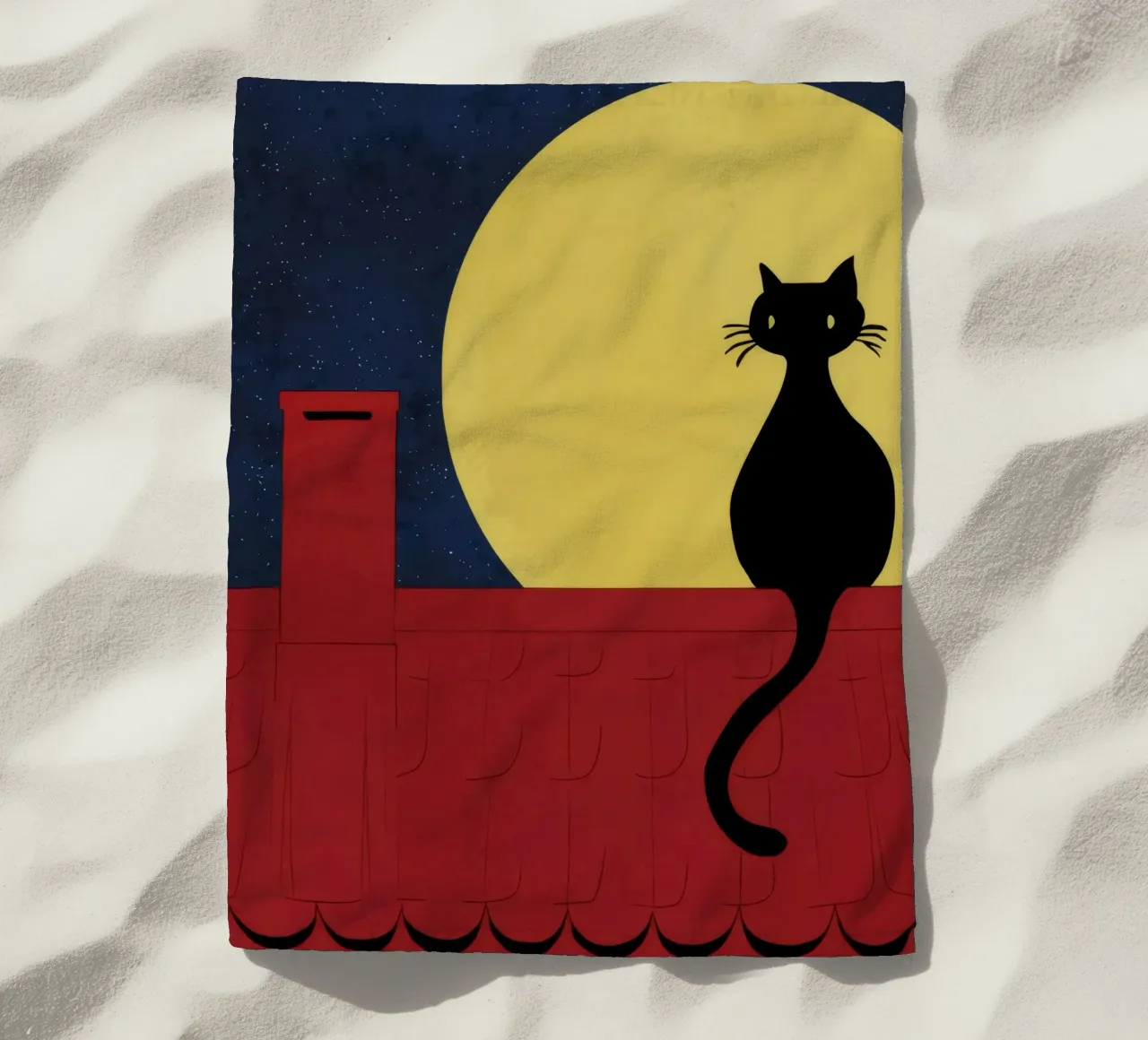 Luna di gatto sul tetto telo mare da FadeAura