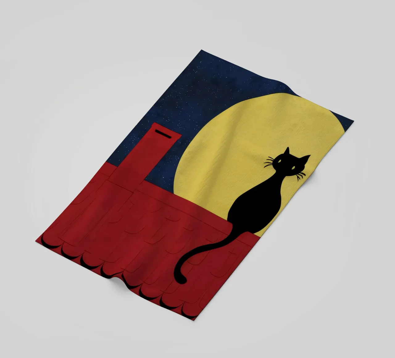 Luna di gatto sul tetto telo mare da FadeAura