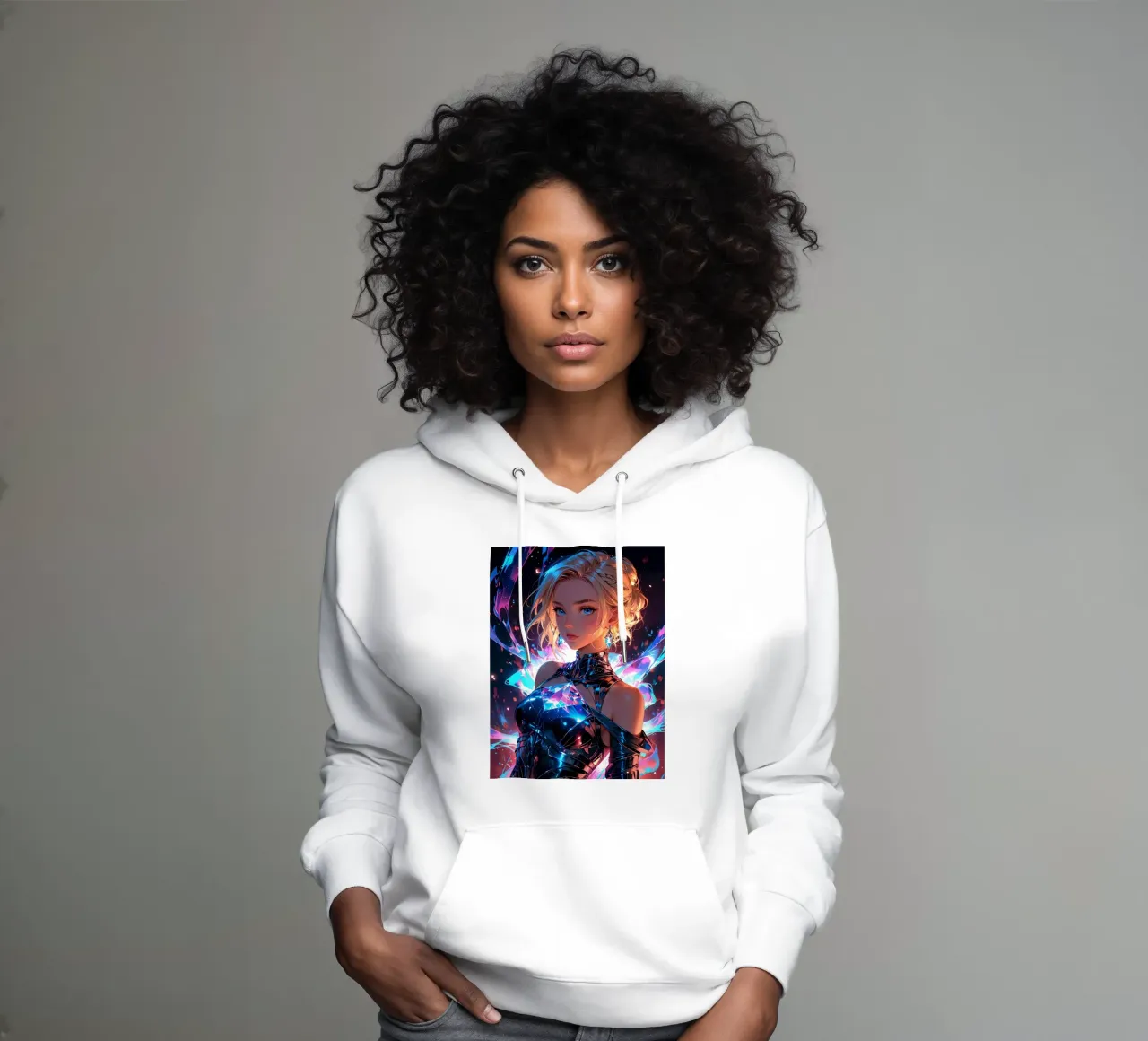 beautiful anime women hoodie by van hellen