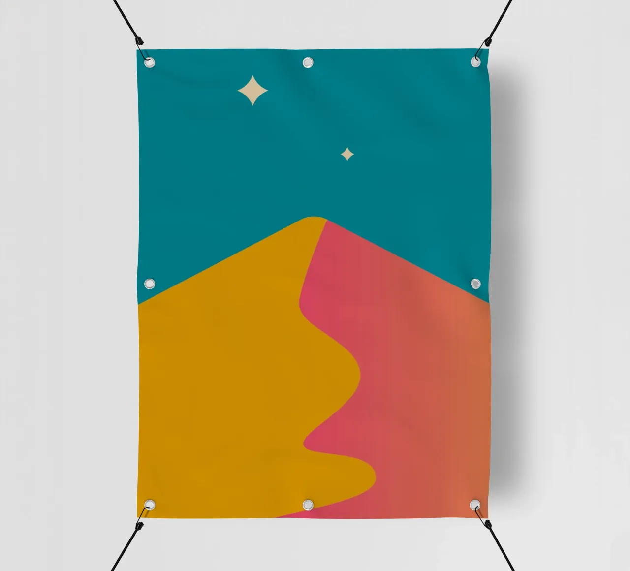 schemeringsschaduwen met kleurverloop pvc-zeil van pastel color shape