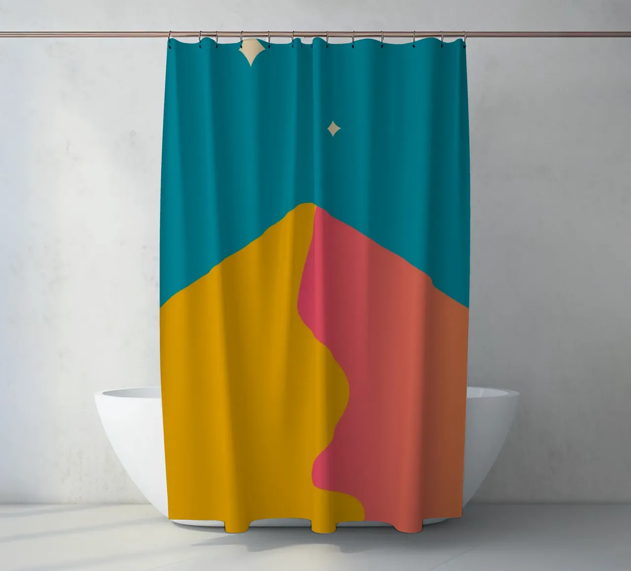 Farbverlauf Dämmerungsschatten Duschvorhang von pastel color shape