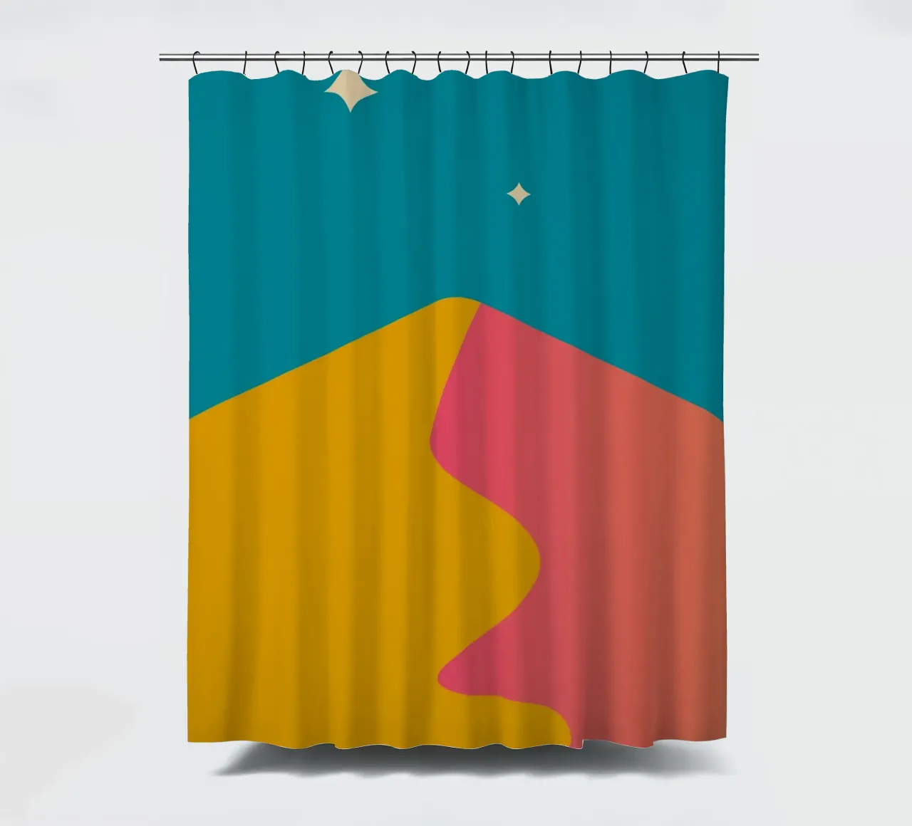 schemeringsschaduwen met kleurverloop douchegordijn van pastel color shape