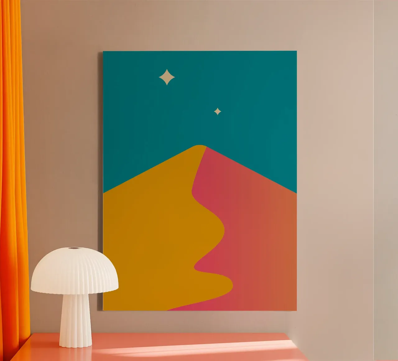 Farbverlauf Dämmerungsschatten Leinwand von pastel color shape