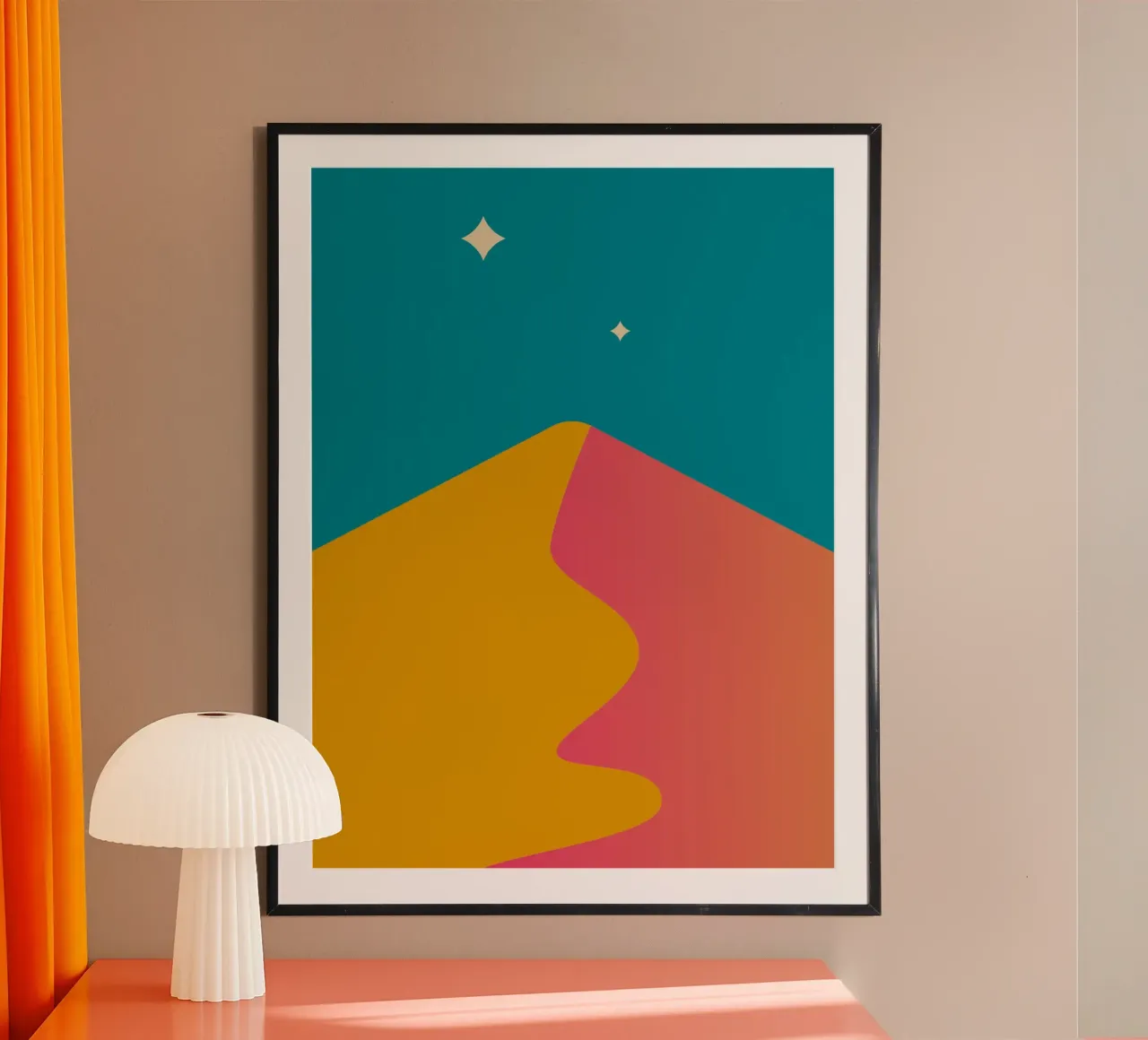 ombres crépusculaires dégradées poster de pastel color shape