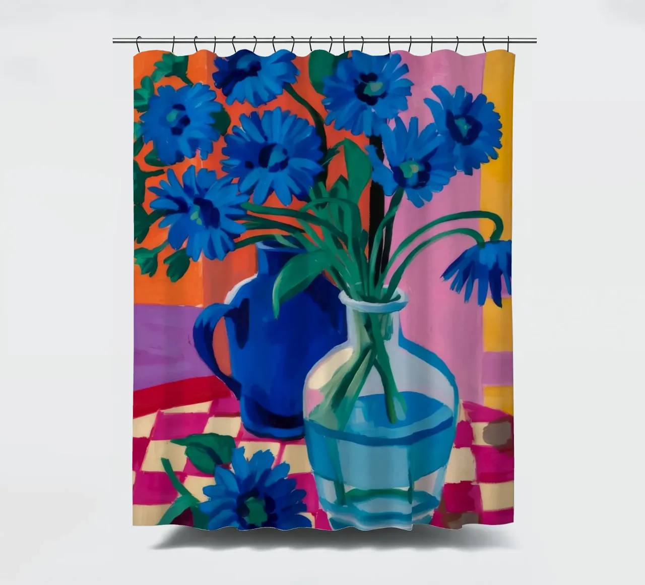 Azure Pitcher Aster Duschvorhang von Pan Denim