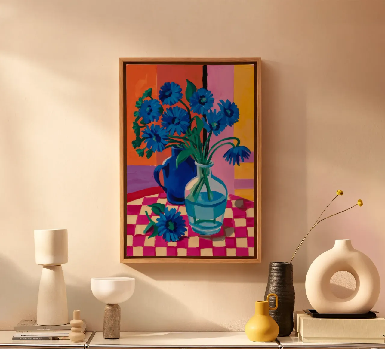 Astro della brocca azzurro tela con Cornice a cassetta da Pan Denim