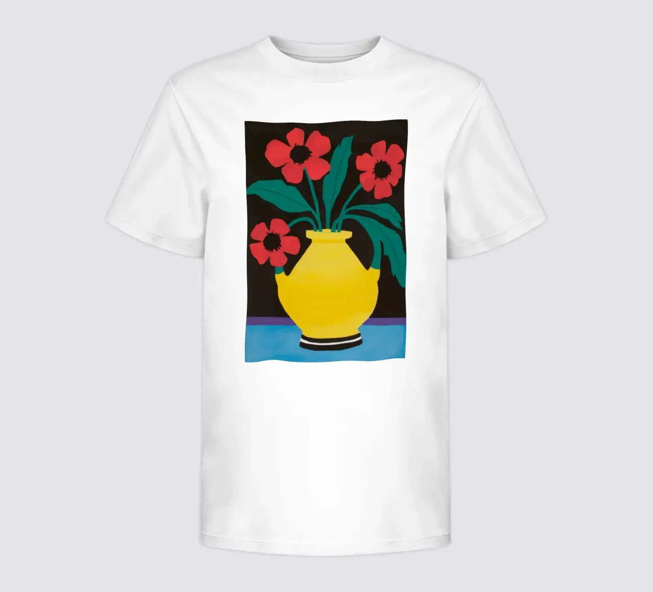 Yellow Vase Red Flowers kids t-shirt by Haven Fantasy