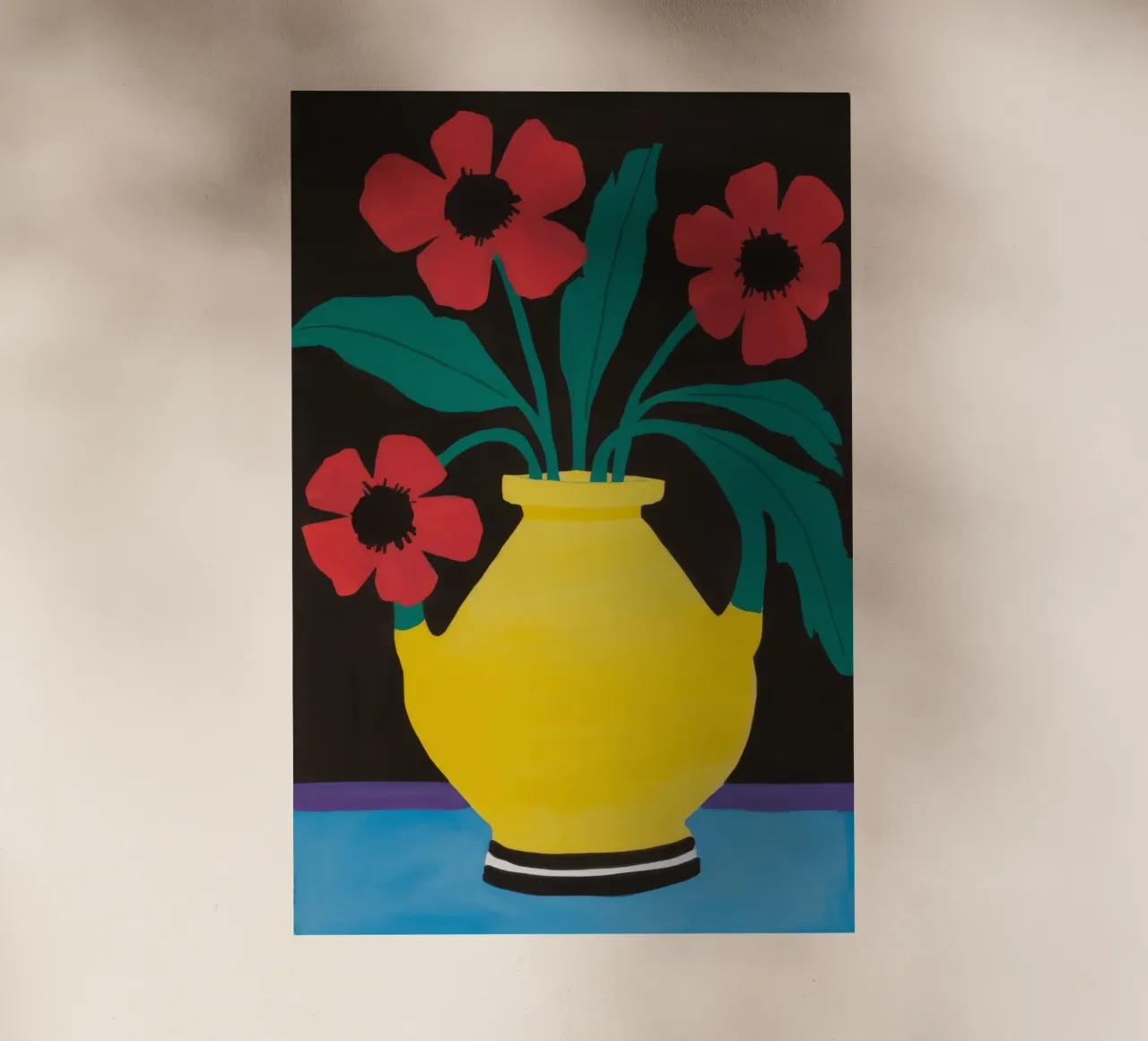 Vaso giallo Fiori rossi pellicola backlit da Haven Fantasy