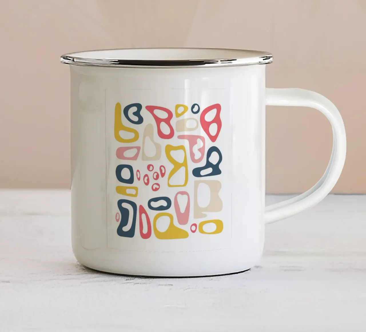 simbolo astratto tazza in smalto da pastel color shape