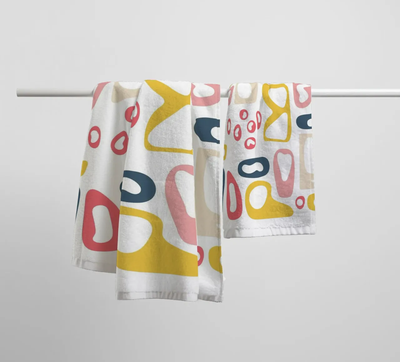 abstract symbol towel by pastel color shape