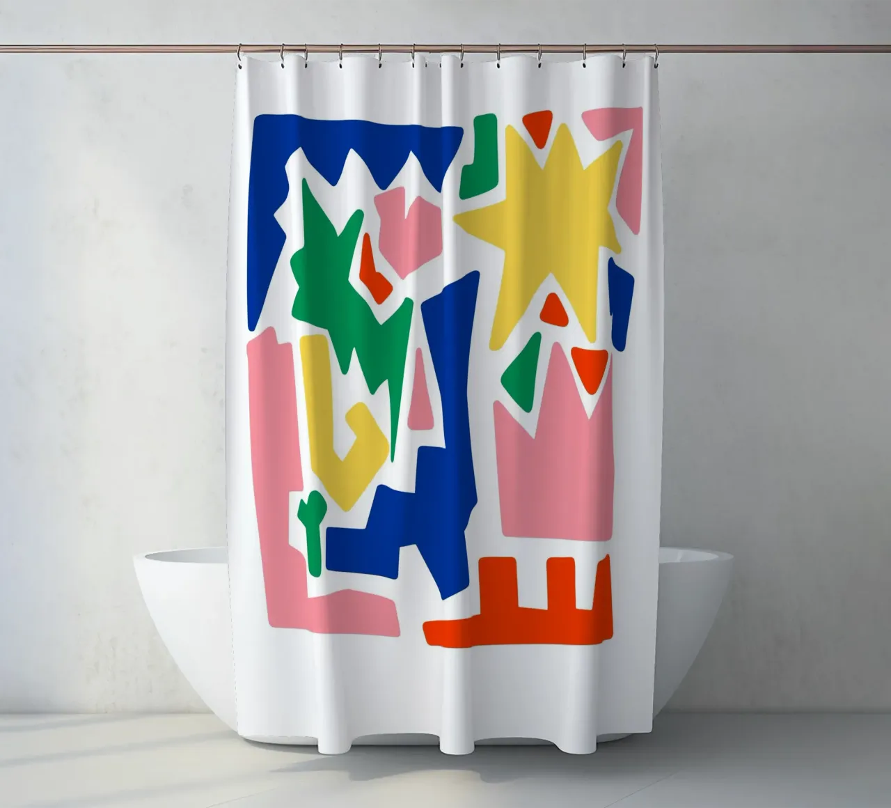 forme astratte in grassetto tenda da doccia da pastel color shape