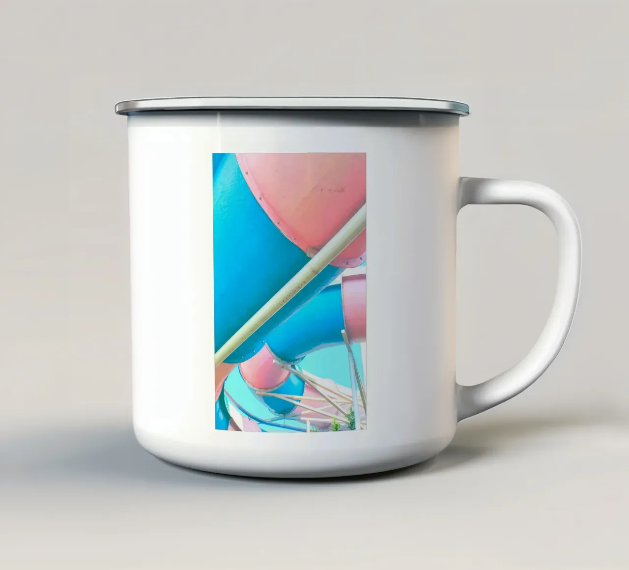 water slide colorful enamel mug by pastel color shape