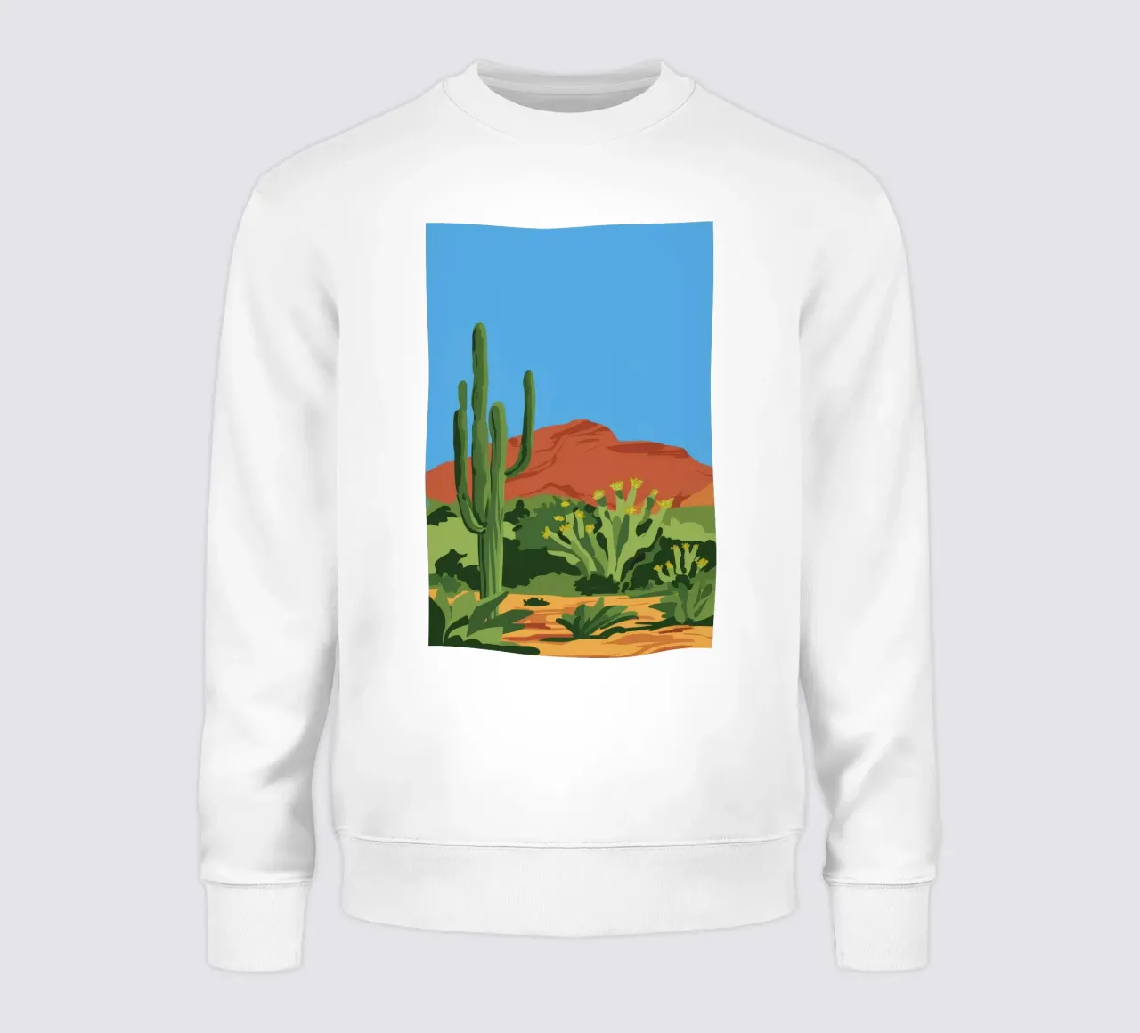 Wüste Kaktus Aussicht Sweatshirt von Haven Fantasy