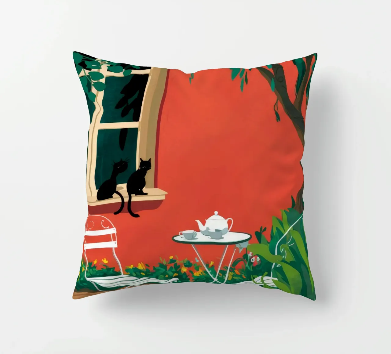 Terrazza Cat Teatime cuscino da FadeAura