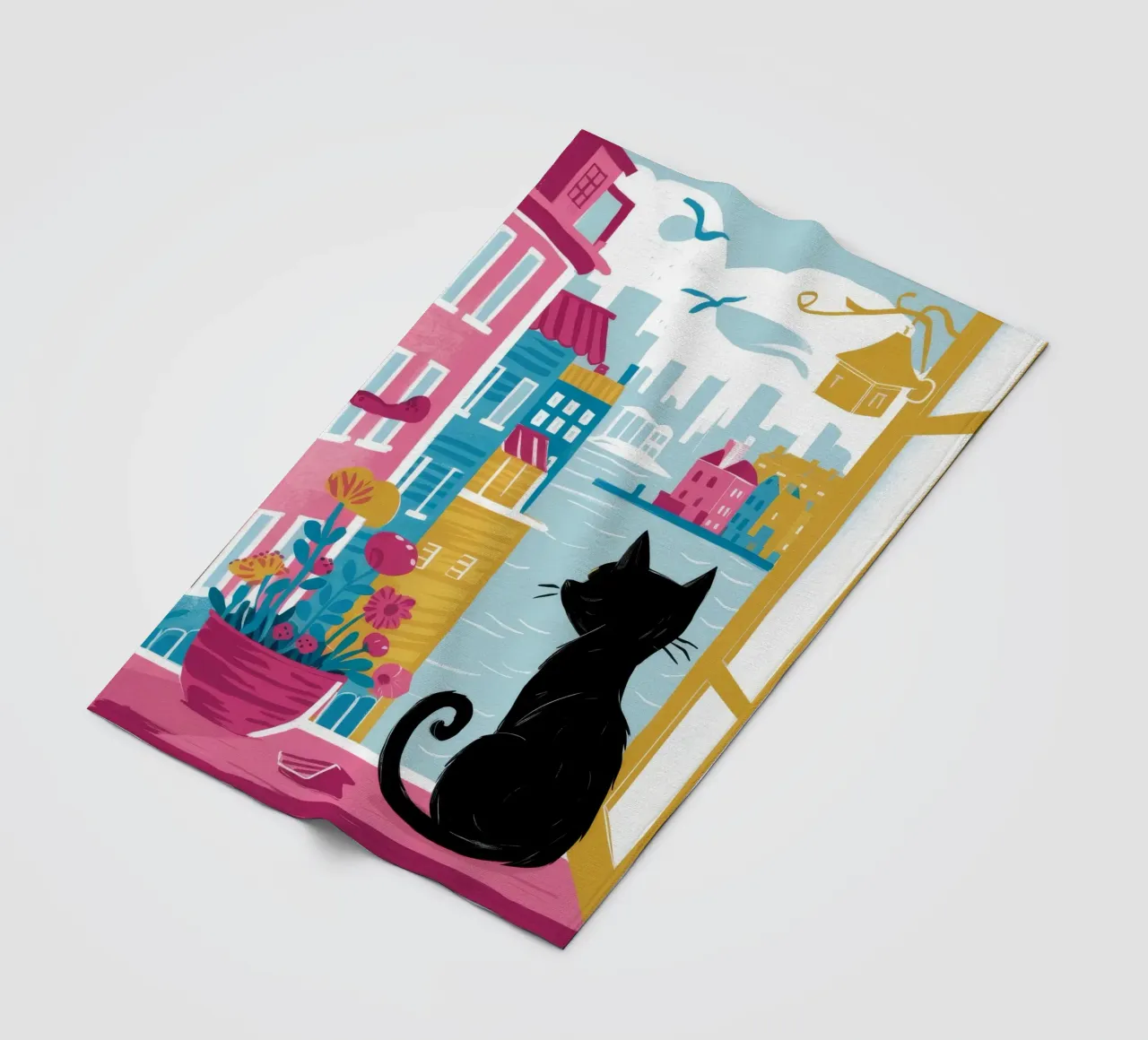 Gatto di città su un cornicione coperta in pile da Stone Decade