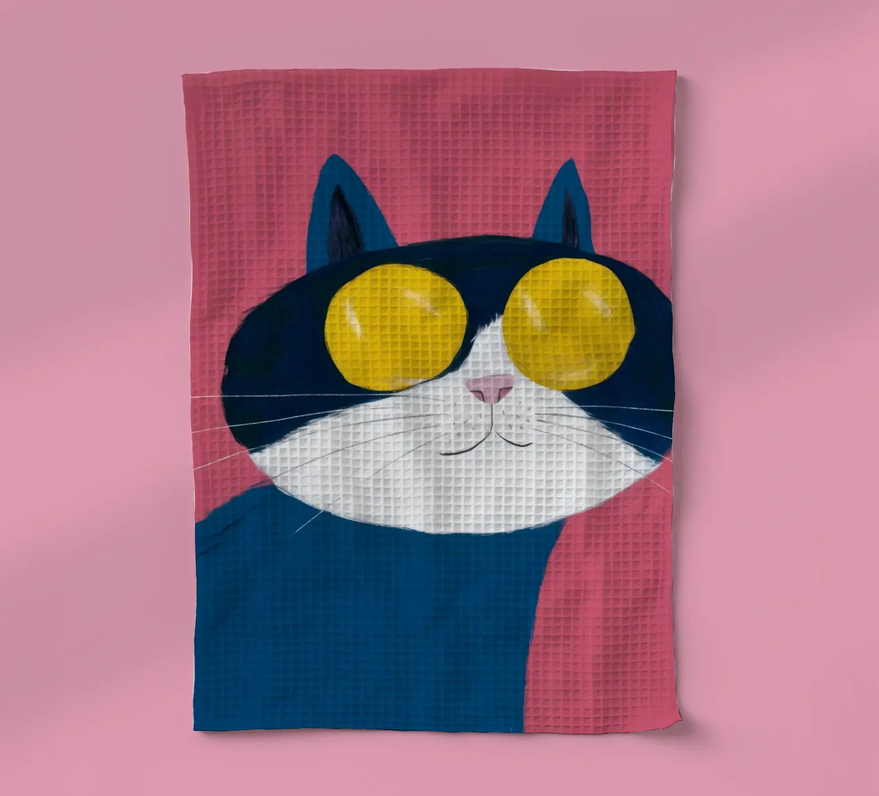 Funky Cat Sunglasses tea towel by FadeAura