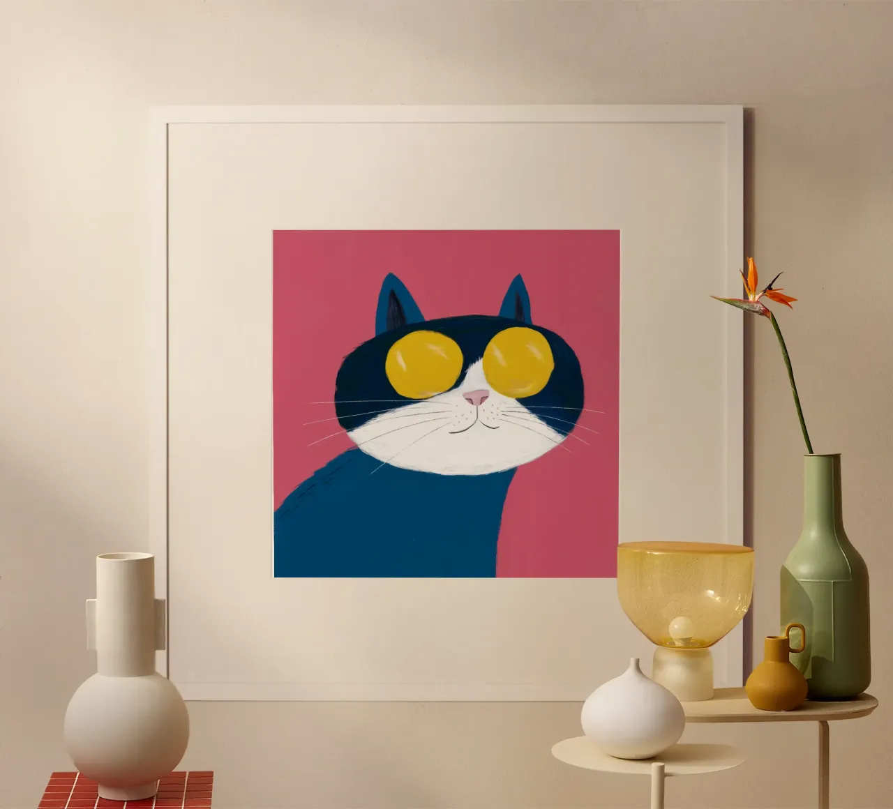 Funky Cat Sunglasses hahnemühle by FadeAura