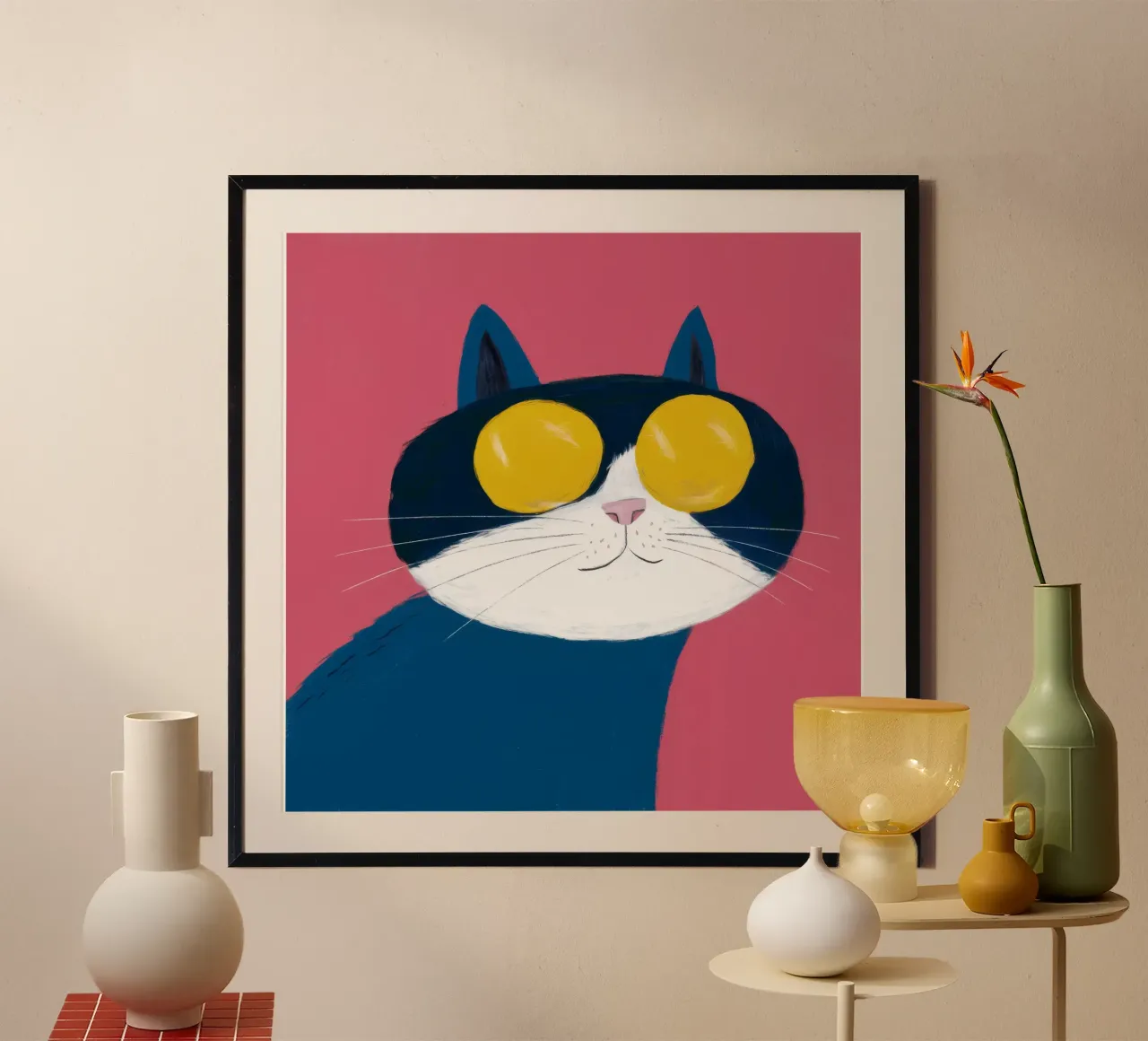 Funky Cat Sunglasses hahnemühle by FadeAura