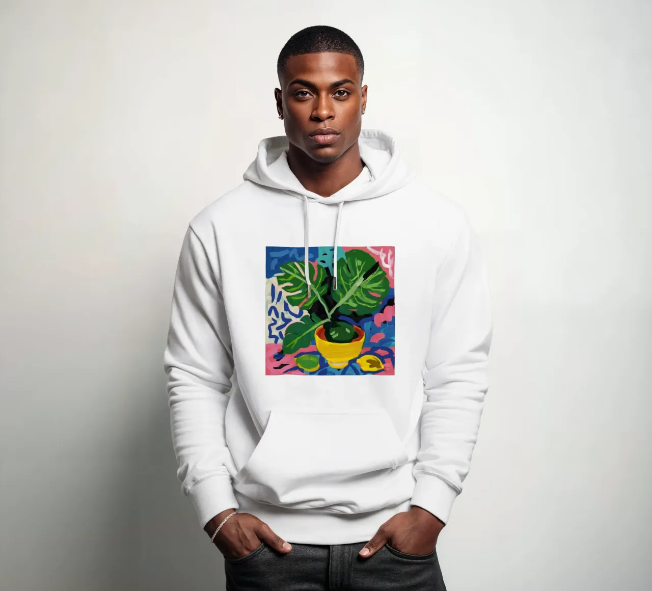 Monstera Pattern Play felpa con cappuccio da Pan Denim