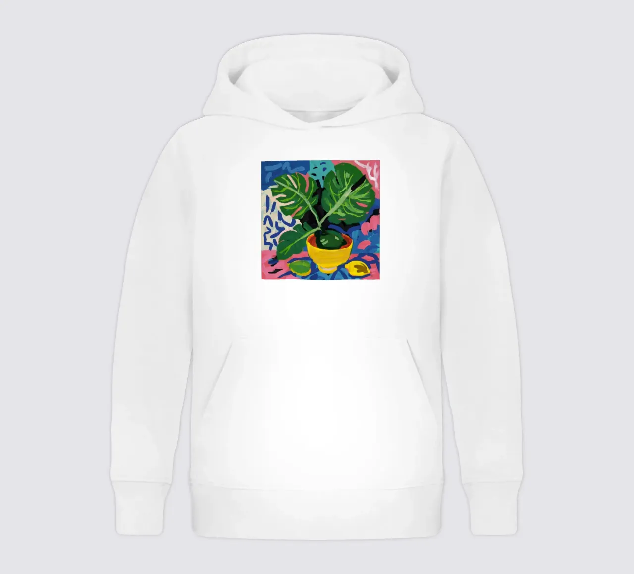 Monstera Pattern Play felpa bambino con cappuccio da Pan Denim