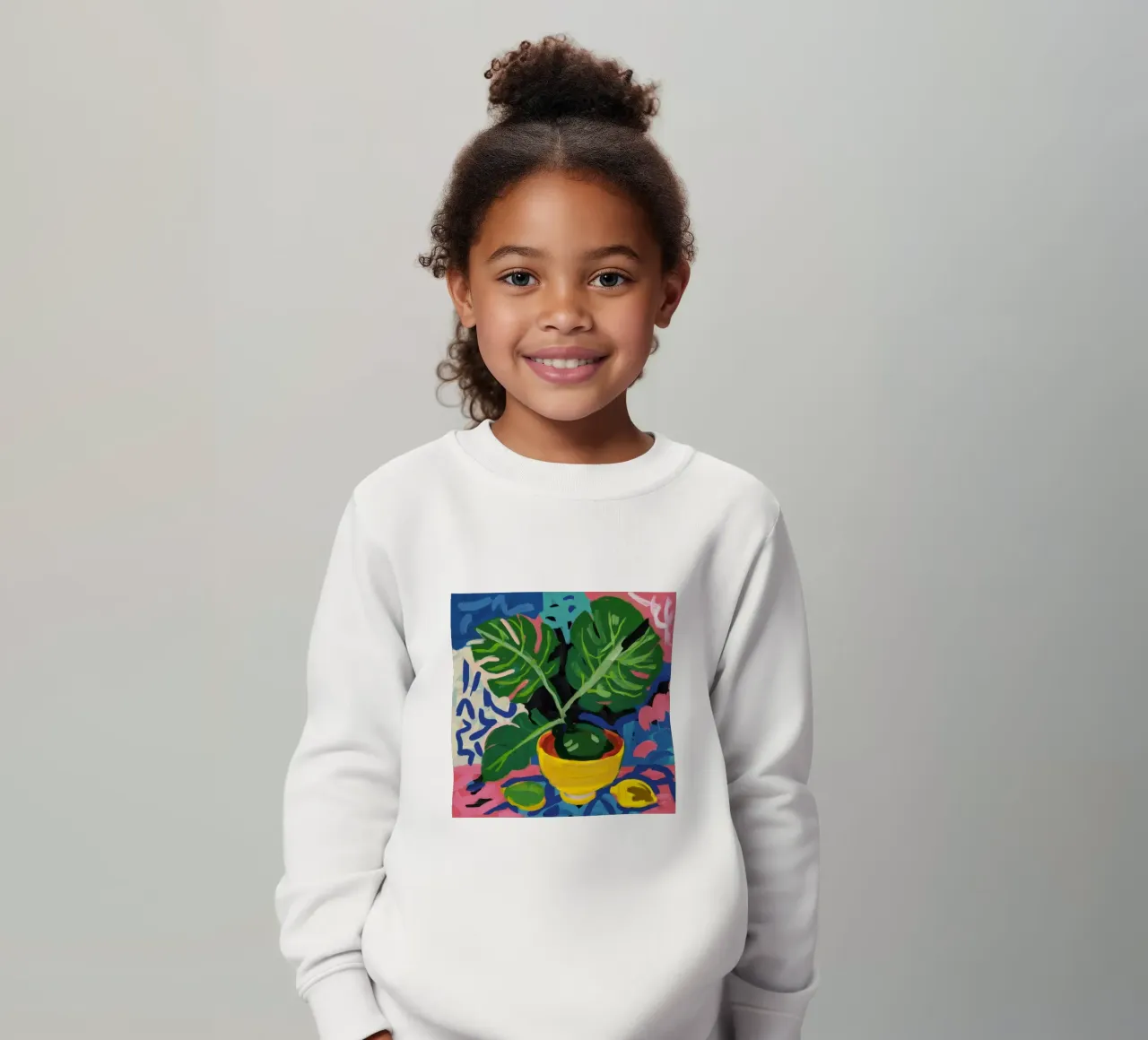 Monstera Pattern Play felpa bambino da Pan Denim