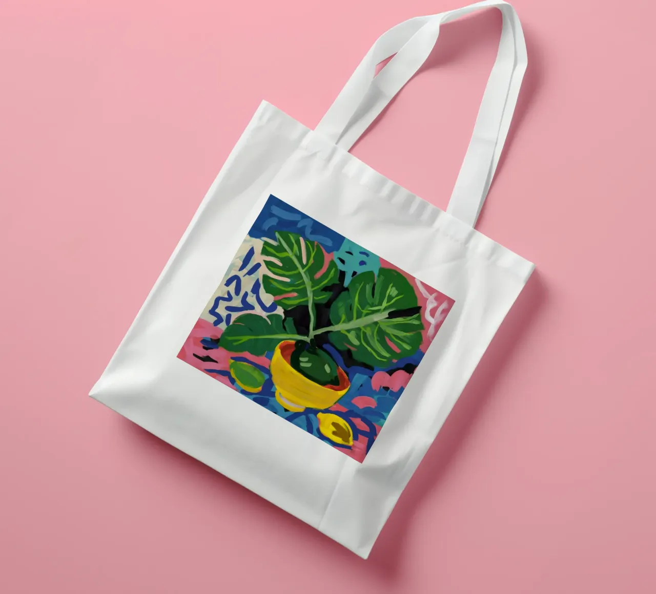 Monstera Pattern Play borsa in juta da Pan Denim