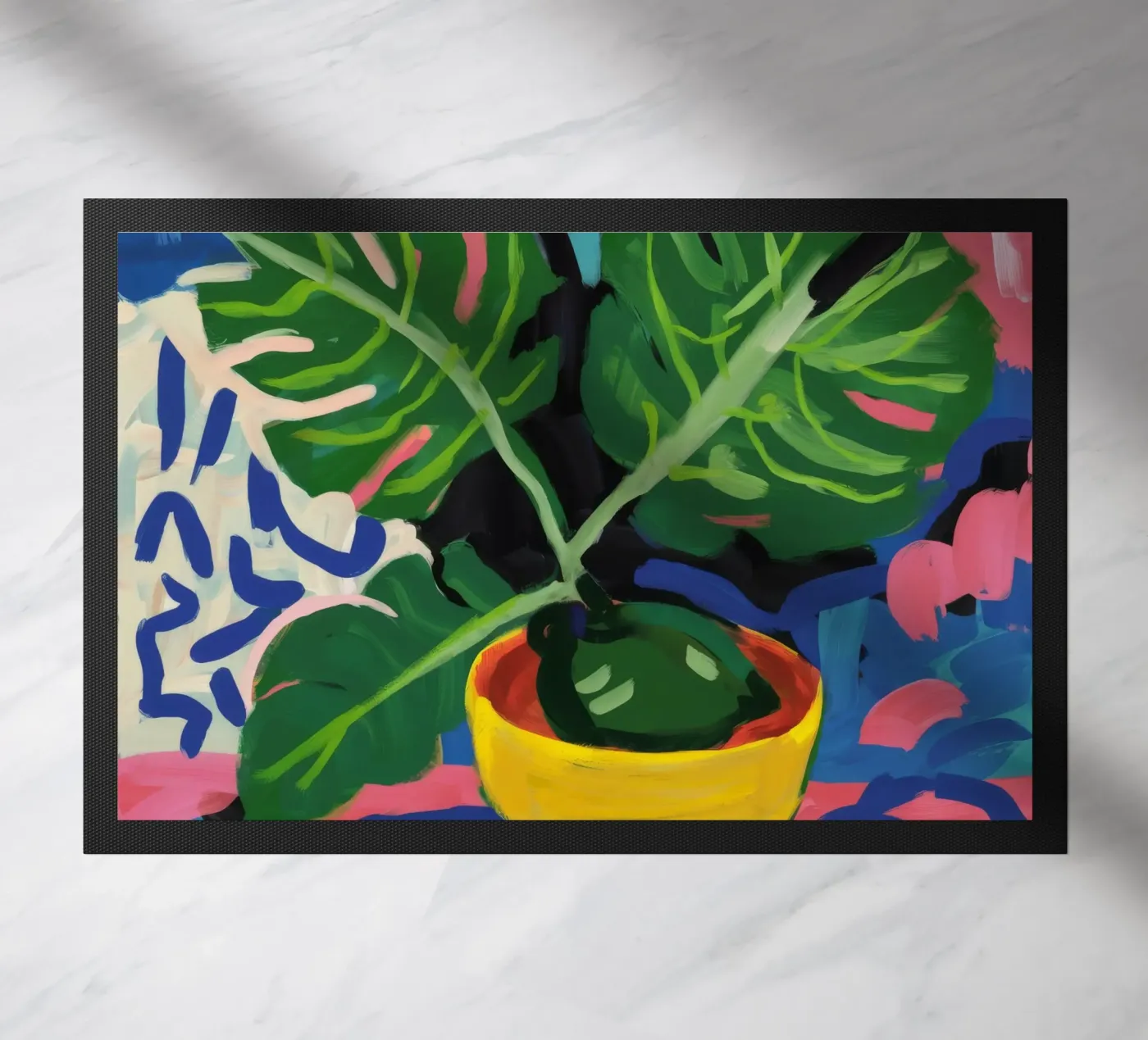 Monstera Pattern Play doormat by Pan Denim