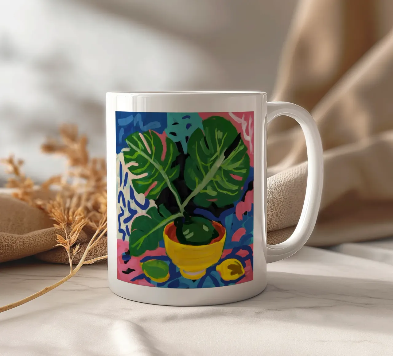 Monstera Pattern Play tazza in ceramica da Pan Denim