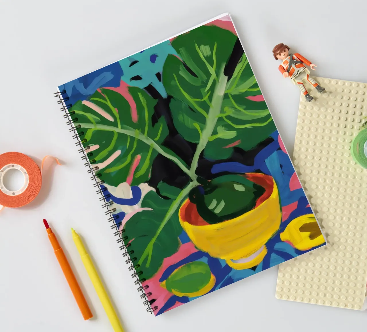 Monstera Pattern Play spiral notebook by Pan Denim
