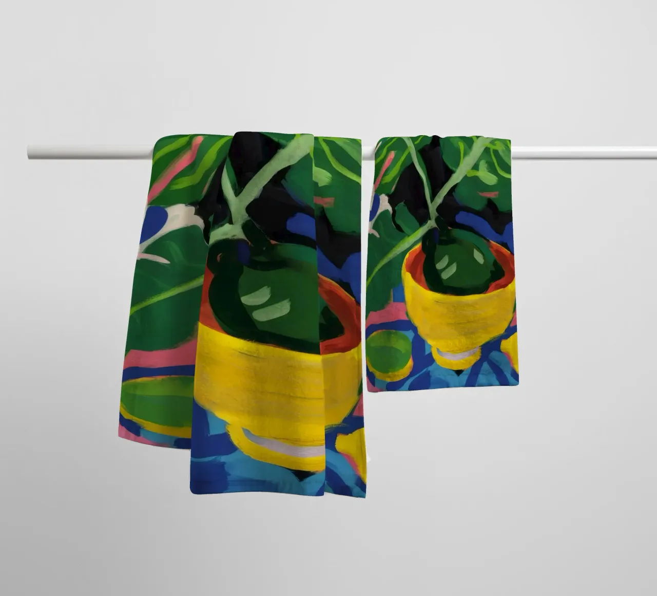 Monstera Pattern Play asciugamano da bagno da Pan Denim