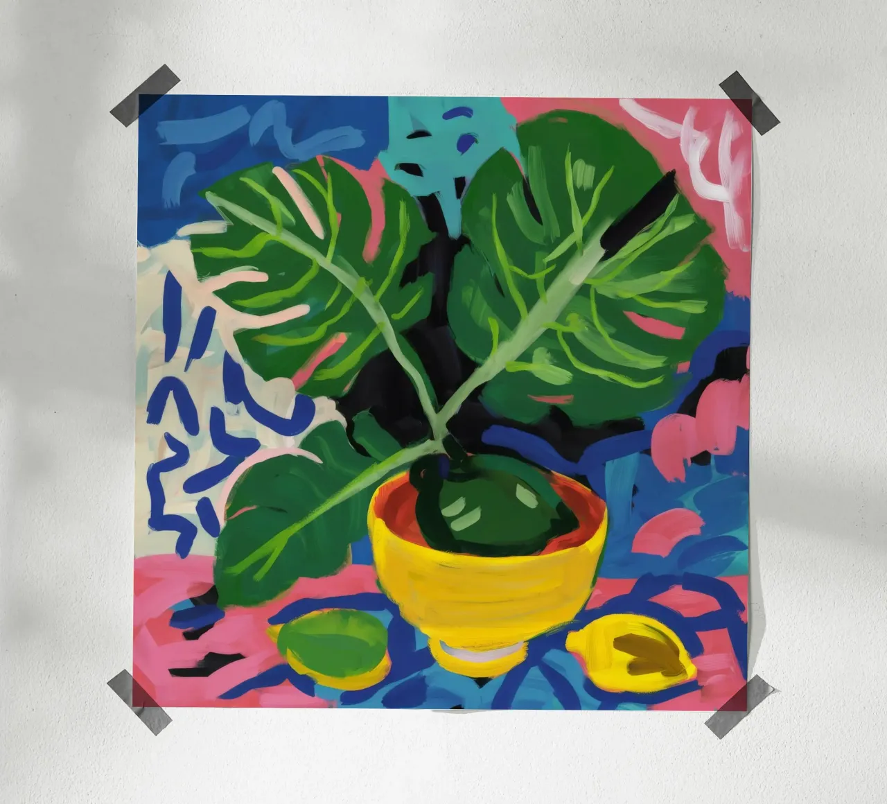 Monstera Pattern Play carta hahnemühle da Pan Denim