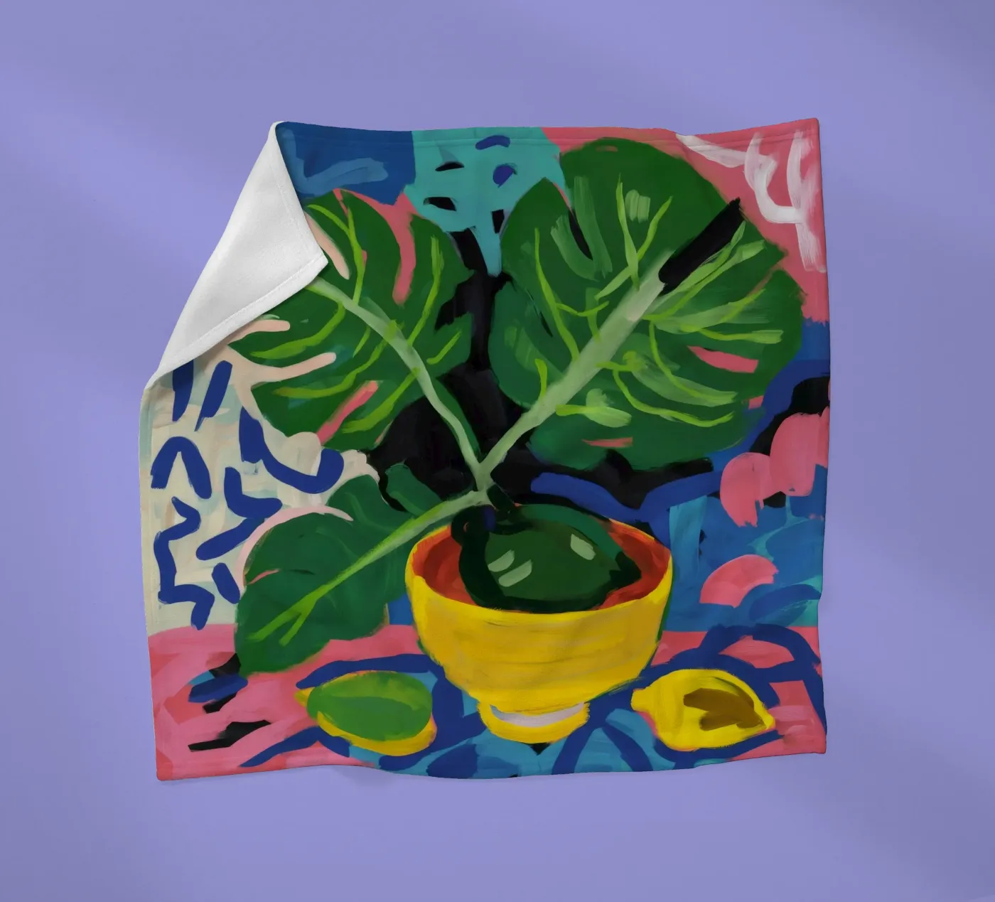 Monstera Pattern Play fleecedeken van Pan Denim