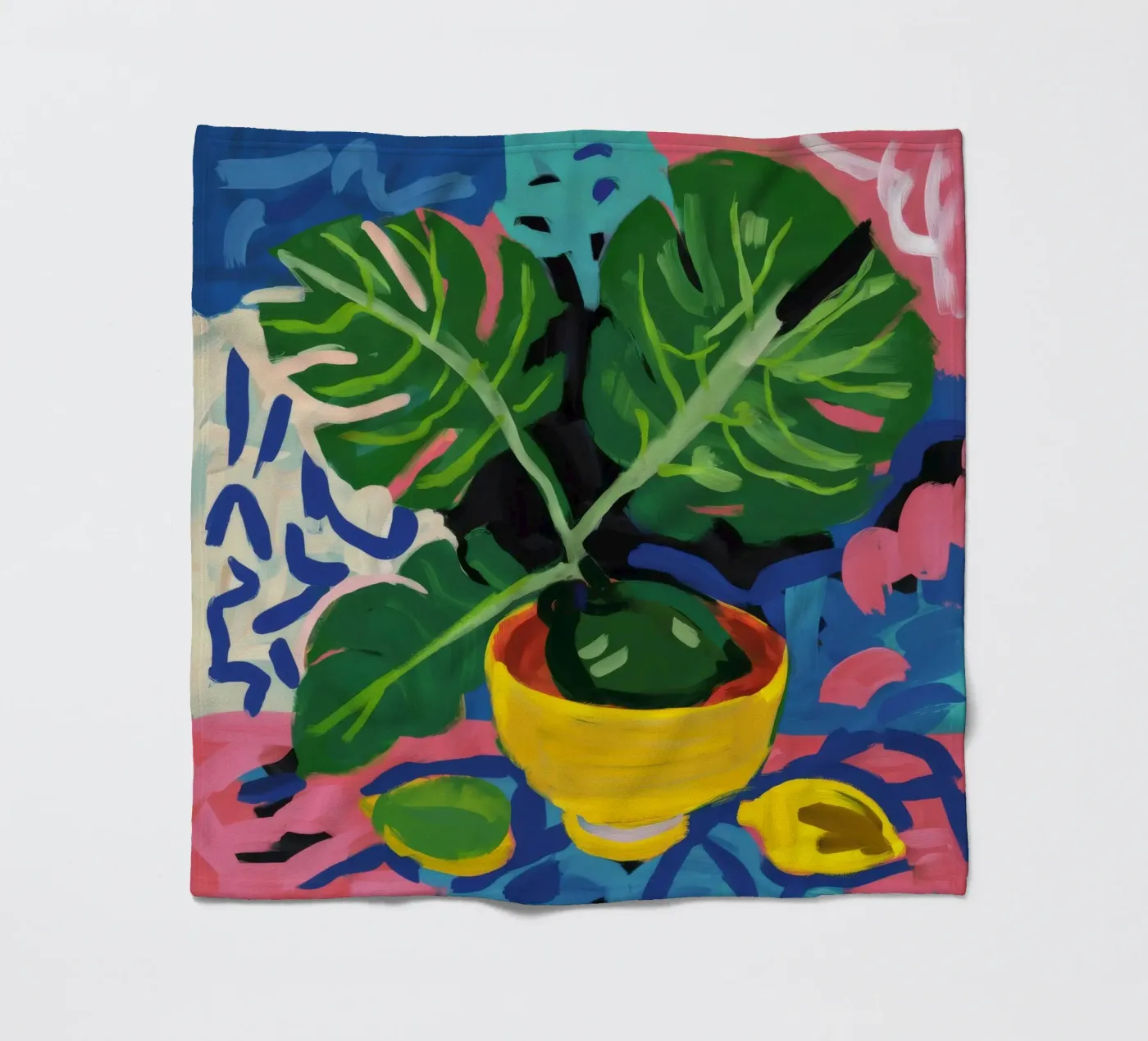 Monstera Pattern Play fleecedeken van Pan Denim