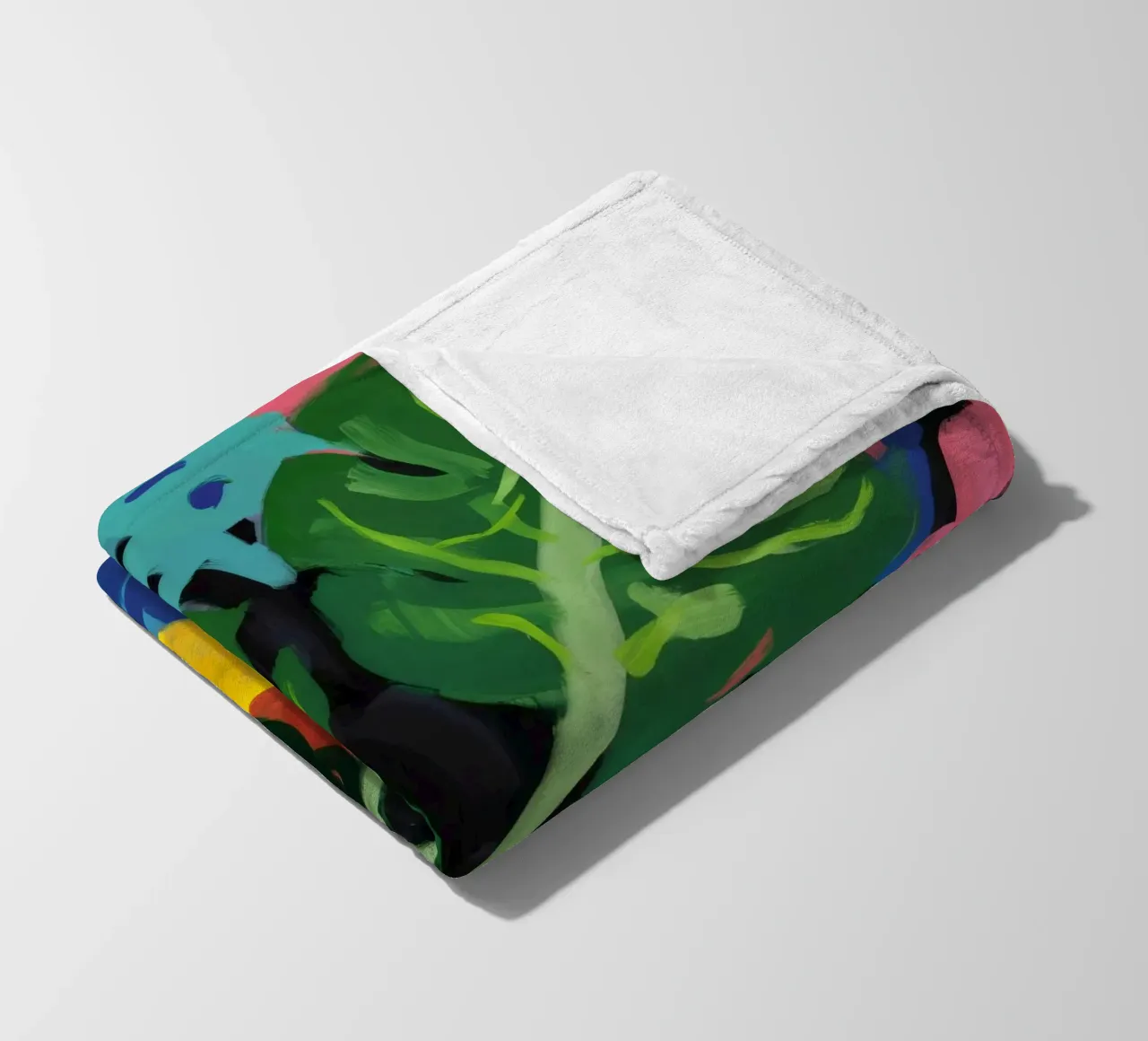 Monstera Pattern Play coperta in pile da Pan Denim