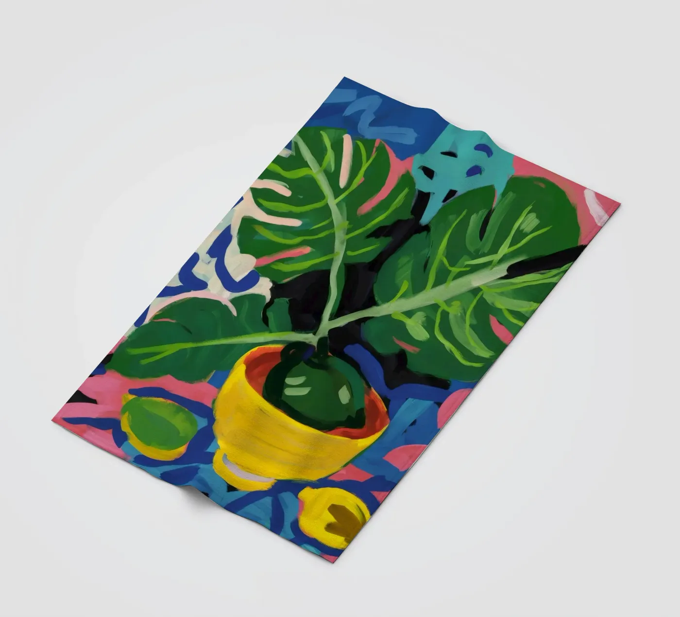 Monstera Pattern Play fleecedeken van Pan Denim