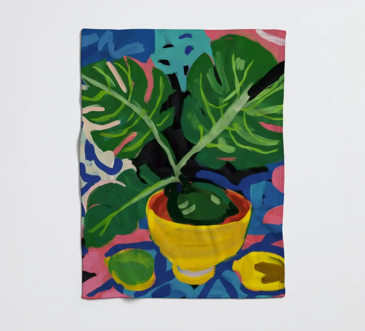 Monstera Pattern Play coperta in pile da Pan Denim