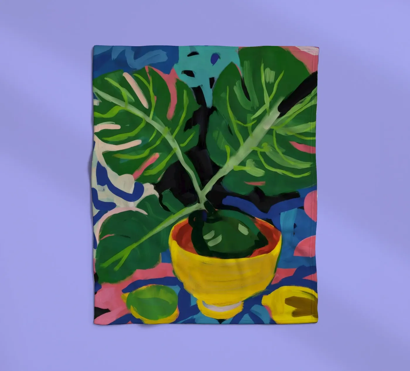 Monstera Pattern Play fleecedeken van Pan Denim