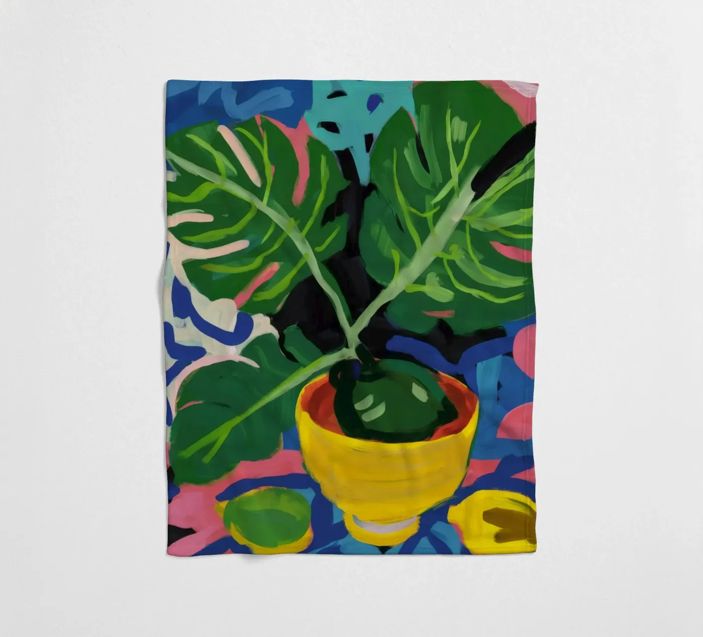 Monstera Pattern Play fleecedeken van Pan Denim