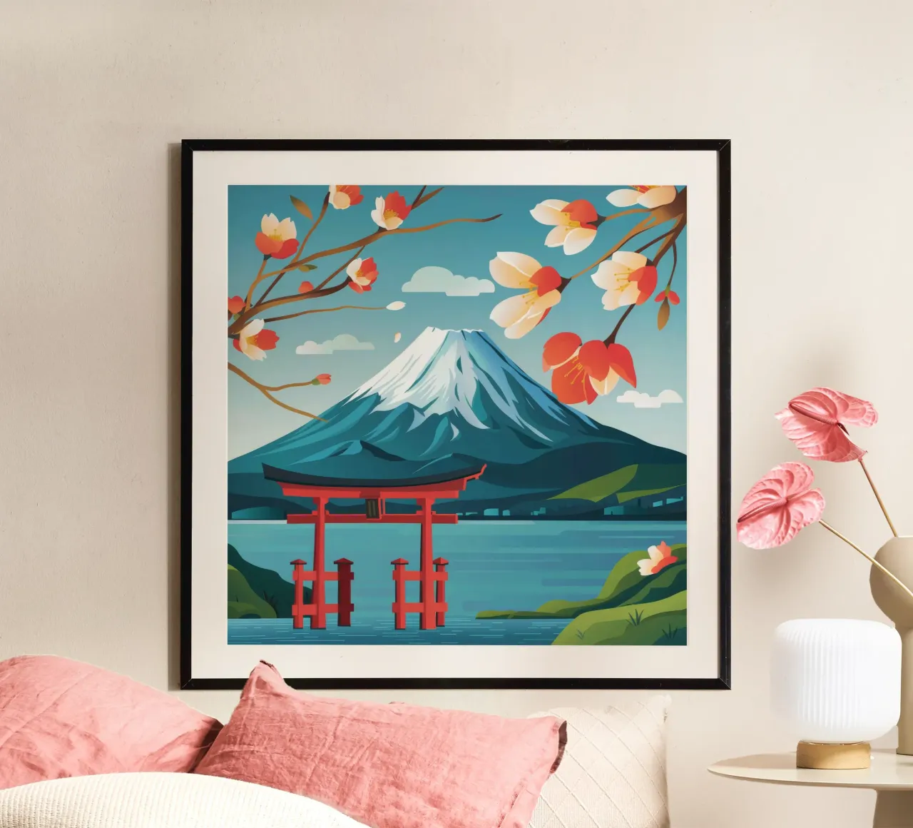 Berg Fuji Torii Tor Hahnemühle von FadeAura