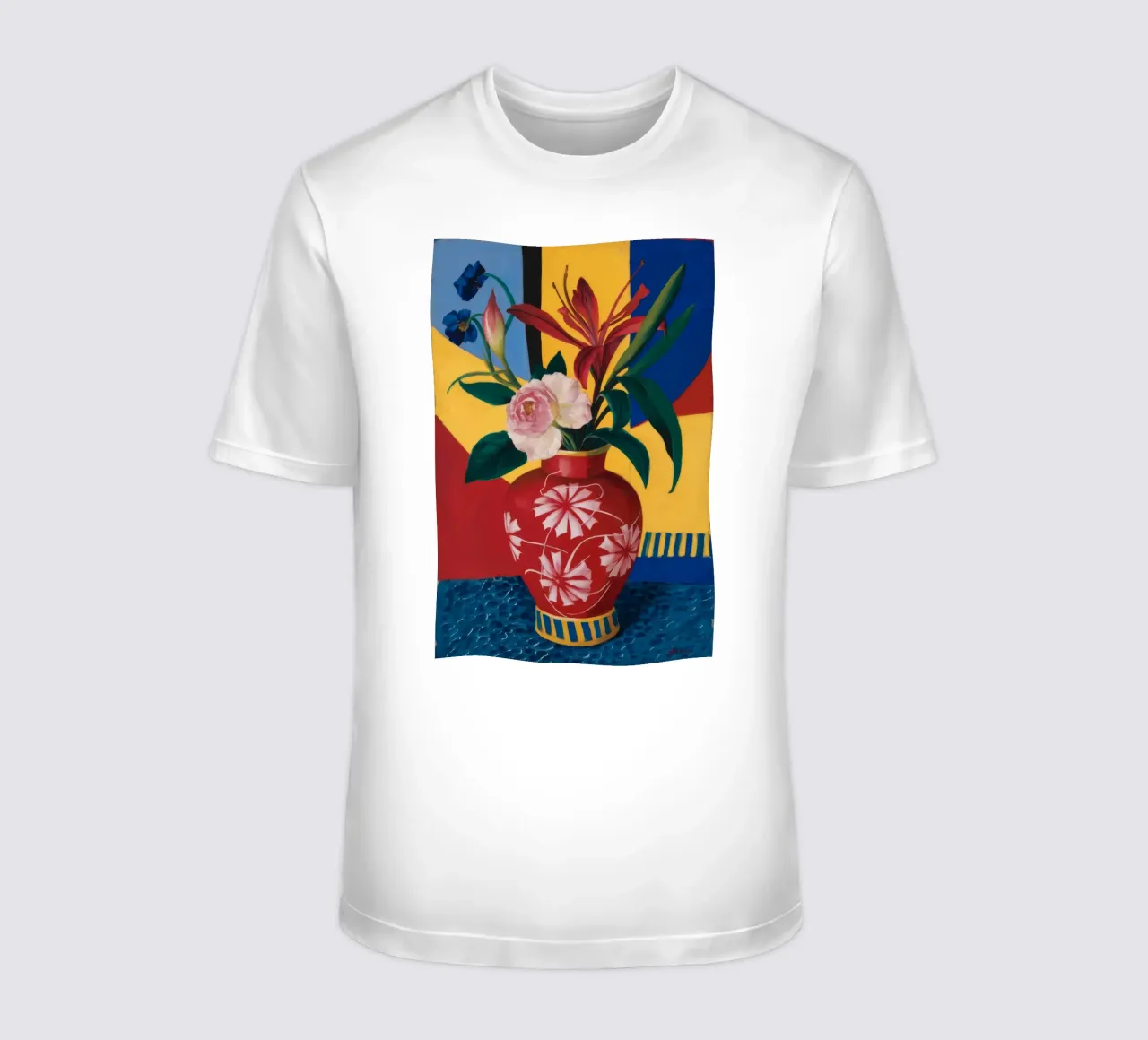 Vaso cremisi in fiore t-shirt da Pan Denim