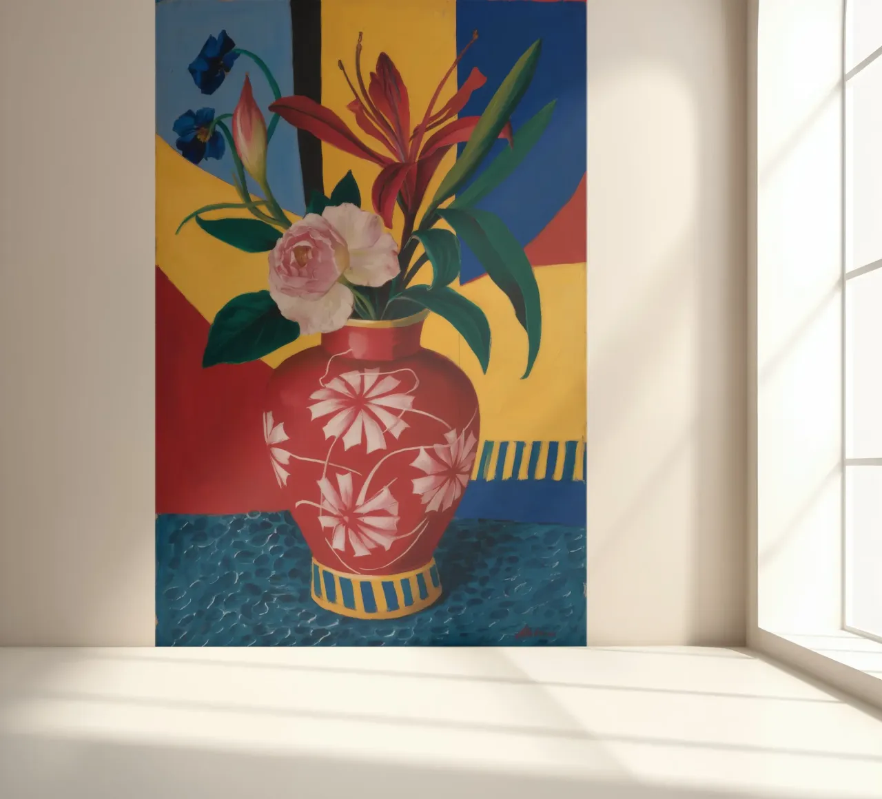 Crimson Vase Bloom photo wallpaper by Pan Denim