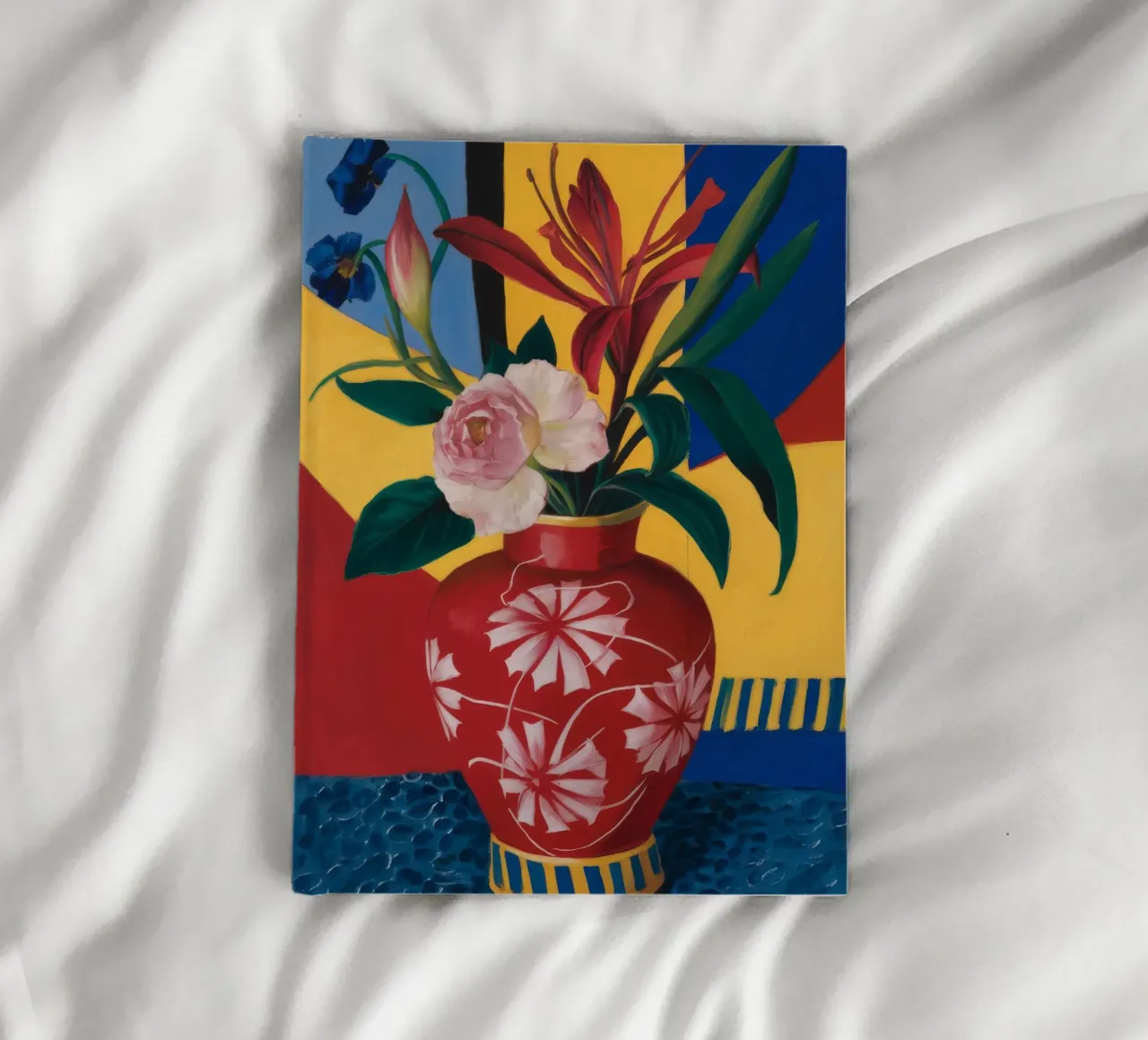 Crimson Vase Bloom notebook by Pan Denim
