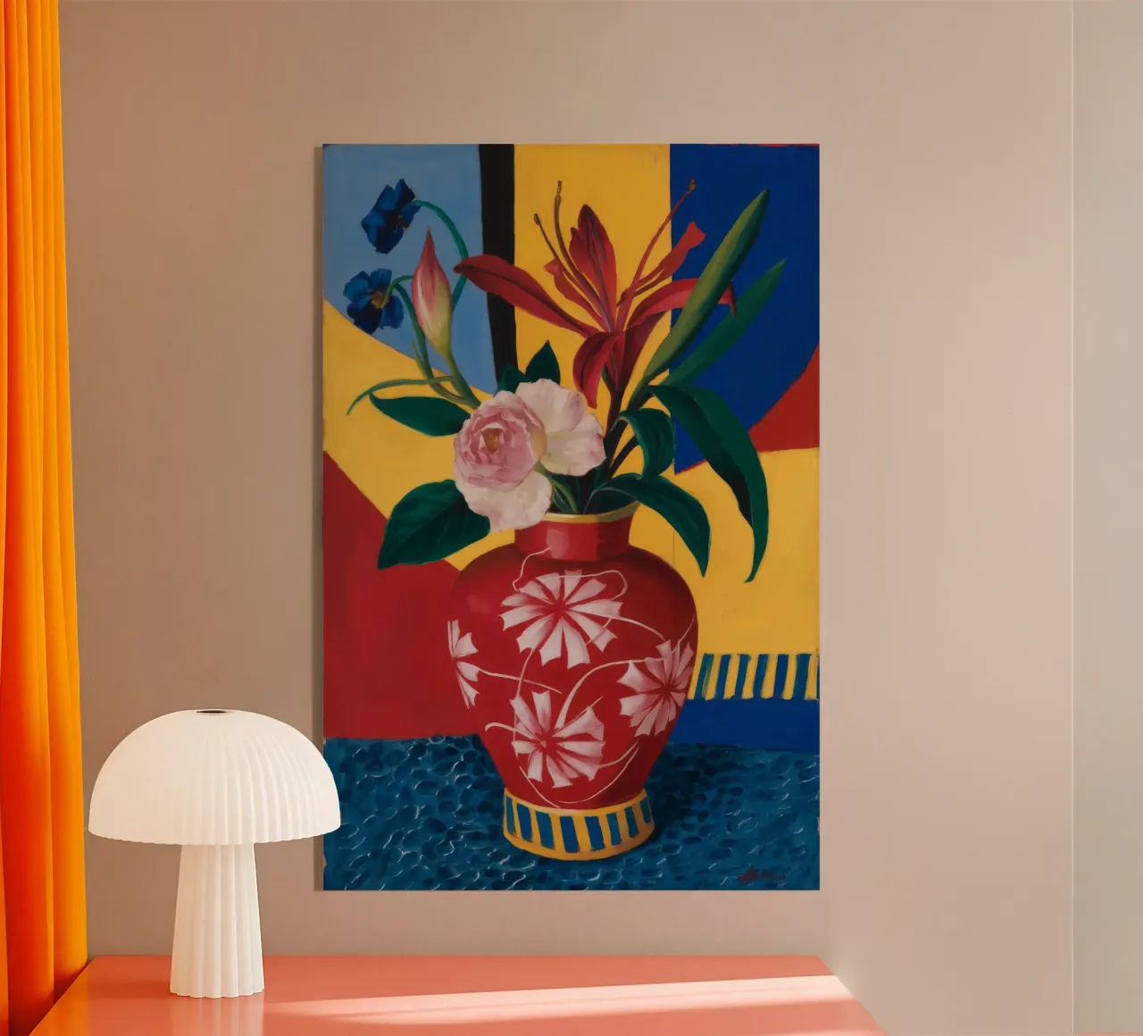 Vaso cremisi in fiore plexiglass da Pan Denim