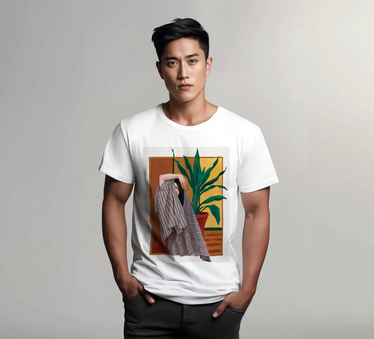 Gestreiftes Handtuch Repose T-Shirt von Stone Decade