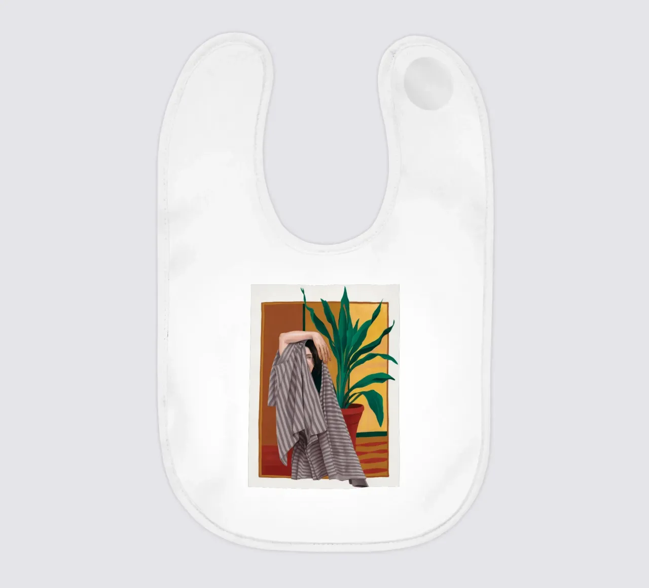 Gestreepte handdoek Repose baby slabbetje van Stone Decade