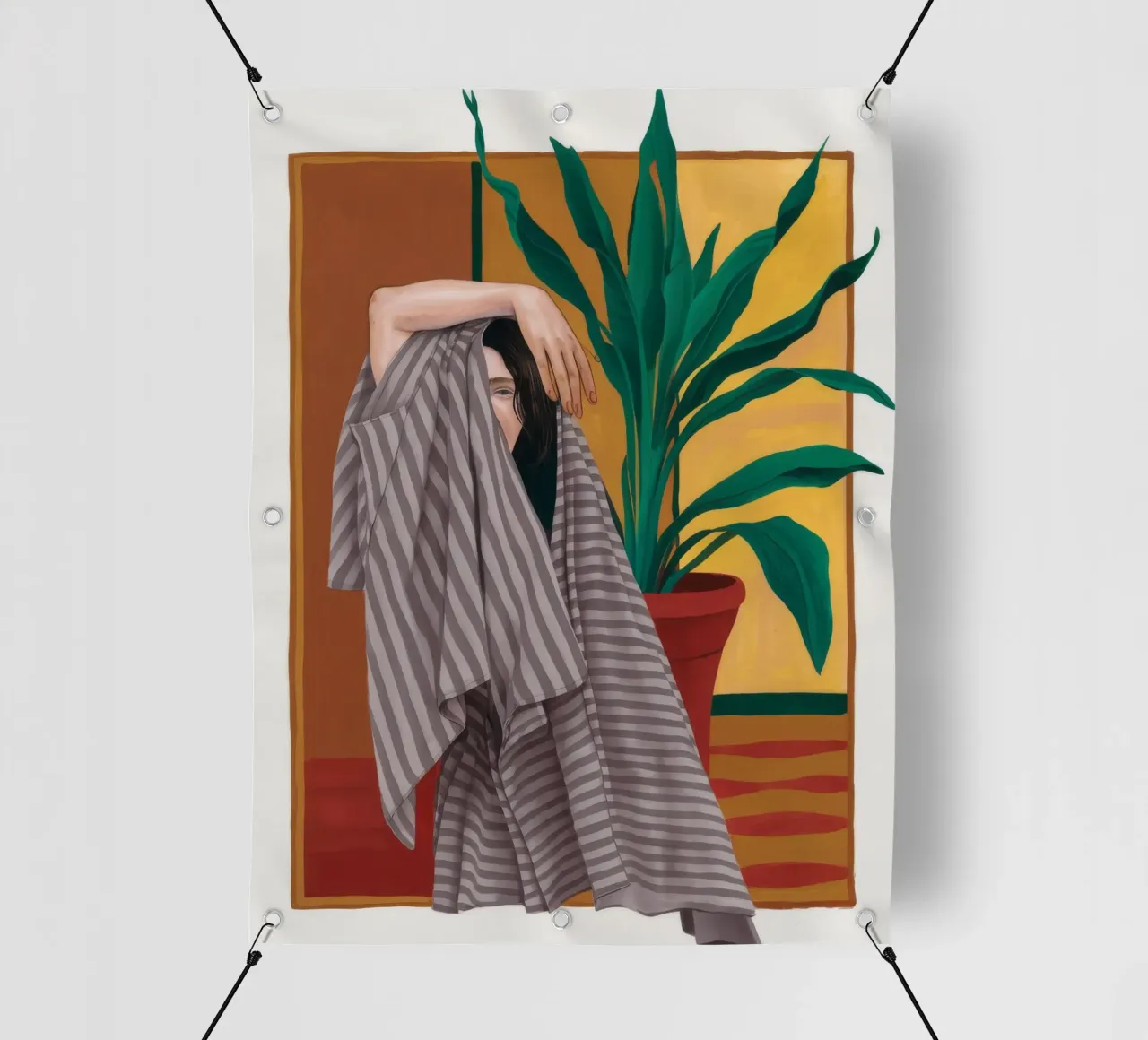 Striped Towel Repose pvc cover by Stone Decade