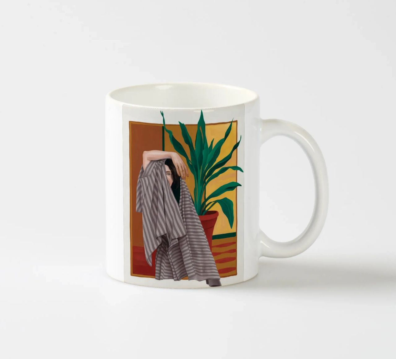 Asciugamano a righe Repose tazza in ceramica da Stone Decade